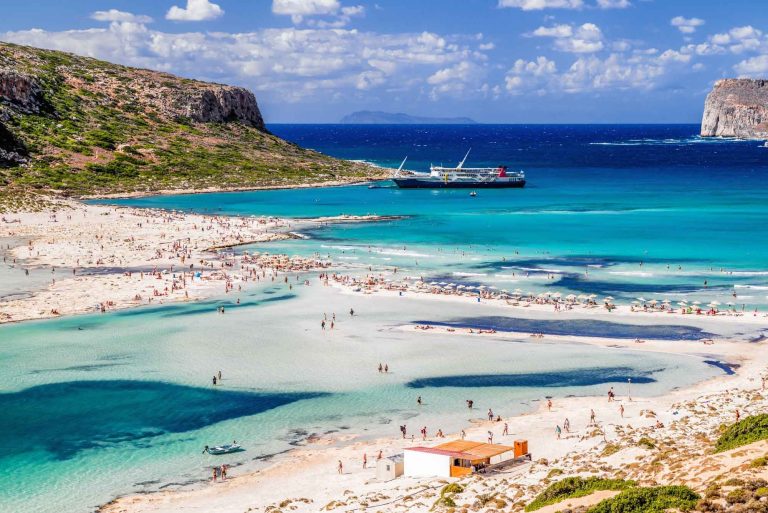 Türkisblaues Meer auf Kreta am Balos Beach