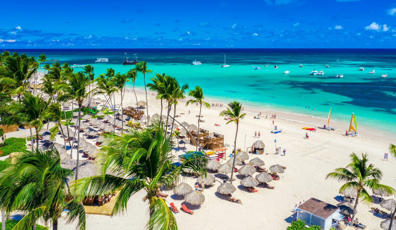 Strand in Punta Cana Palmen am Strand in Punta Cana