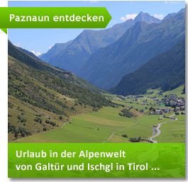 Breites Tal mit Gipfeln in Galtür