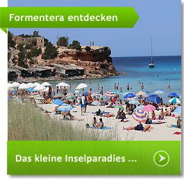 Urlauber am Strand auf Formentera