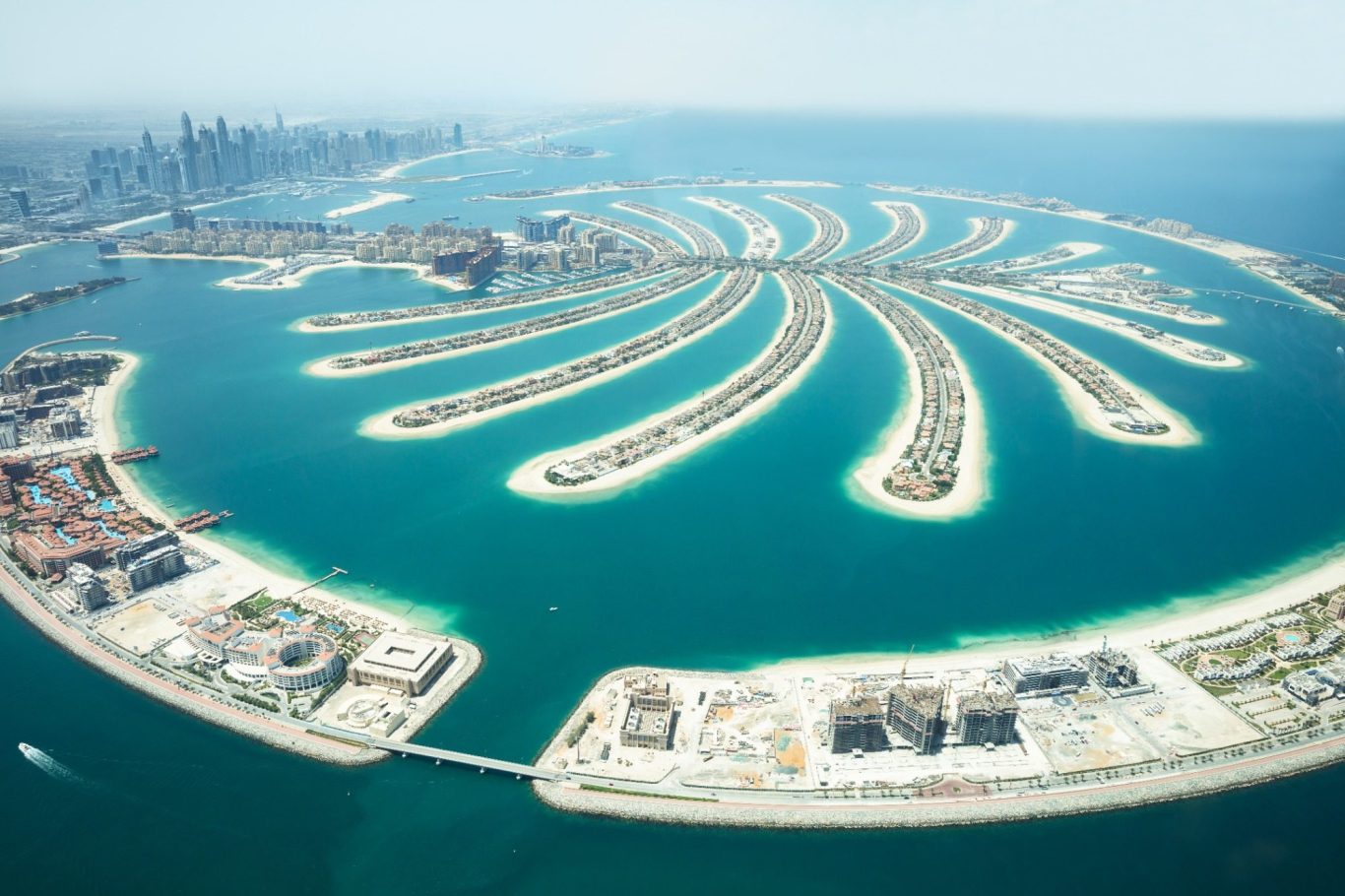 Luftbild von der Palmeninsel in Dubai